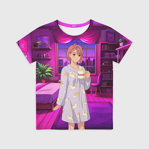 Детская футболка Дандадан Сиратори Айра с кофе / 3D-принт – фото 1