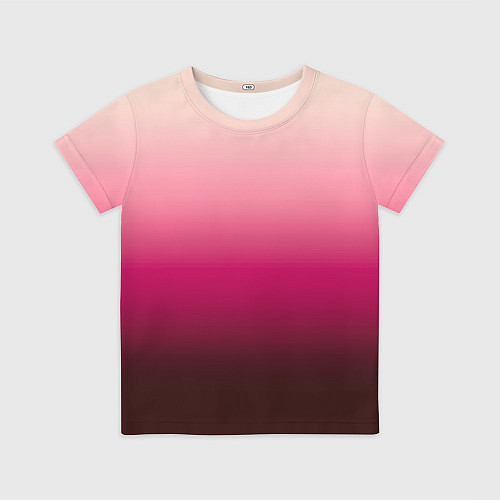 Детская футболка Градиент transcendent pink омбре / 3D-принт – фото 1
