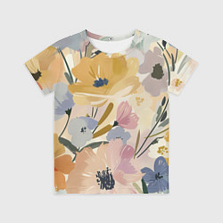Футболка детская Цветы акварель, цвет: 3D-принт
