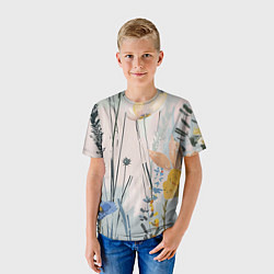 Футболка детская Цветы полевые, цвет: 3D-принт — фото 2