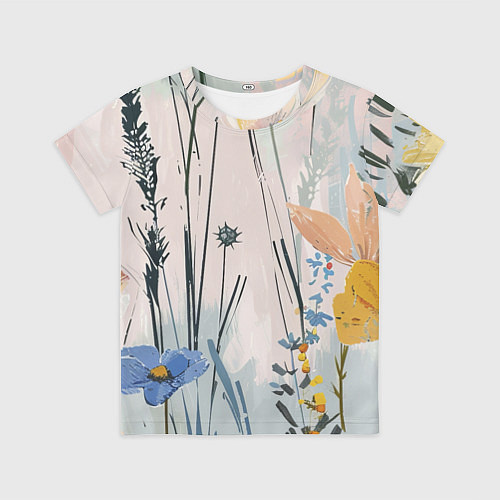Детская футболка Цветы полевые / 3D-принт – фото 1