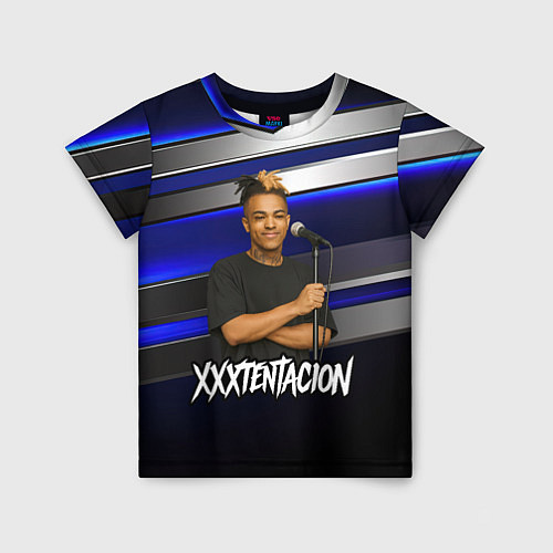 Детская футболка XXXTentacion с микрофоном довольный / 3D-принт – фото 1