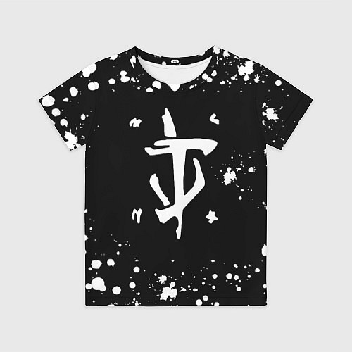Детская футболка Doom брызги белых красок / 3D-принт – фото 1