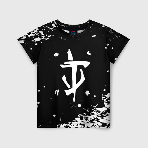 Детская футболка Doom белый всплеск красок / 3D-принт – фото 1