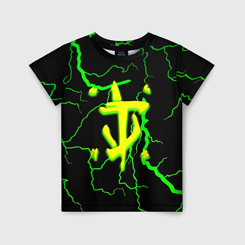 Детская футболка Doom кислотный шторм молнии / 3D-принт – фото 1