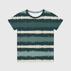 Футболка детская Полосы зигзагообразные зеленые, цвет: 3D-принт