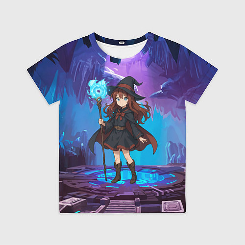 Детская футболка Аниме девочка маг с волшебных посохом / 3D-принт – фото 1
