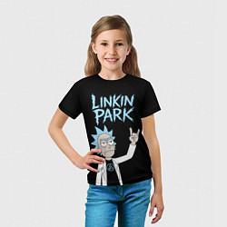 Футболка детская Linkin Park и Рик рокер двухсторонняя, цвет: 3D-принт — фото 2