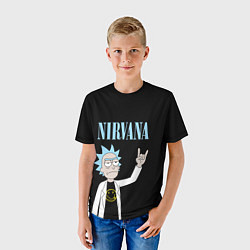 Футболка детская Нирвана и Рик Санчес из Рик и Морти, цвет: 3D-принт — фото 2