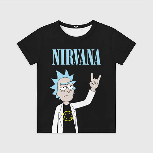 Детская футболка Нирвана и Рик Санчес из Рик и Морти / 3D-принт – фото 1