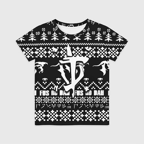 Детская футболка Doom x elders scrolls pattern / 3D-принт – фото 1