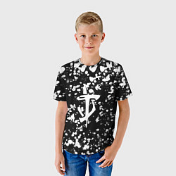 Футболка детская Дум белые брызги красок, цвет: 3D-принт — фото 2