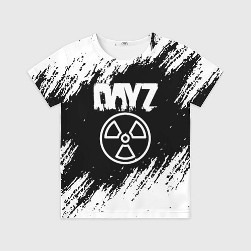 Детская футболка Dayz белые краски лого / 3D-принт – фото 1