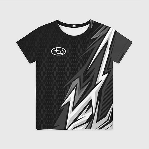 Детская футболка Subaru - монохромный черный / 3D-принт – фото 1
