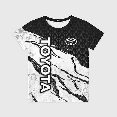 Детская футболка Toyota - черный и белый / 3D-принт – фото 1