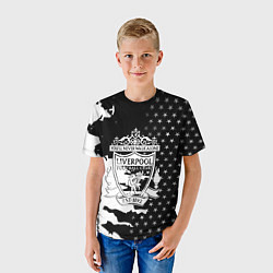 Футболка детская Liverpool текстура спорт, цвет: 3D-принт — фото 2