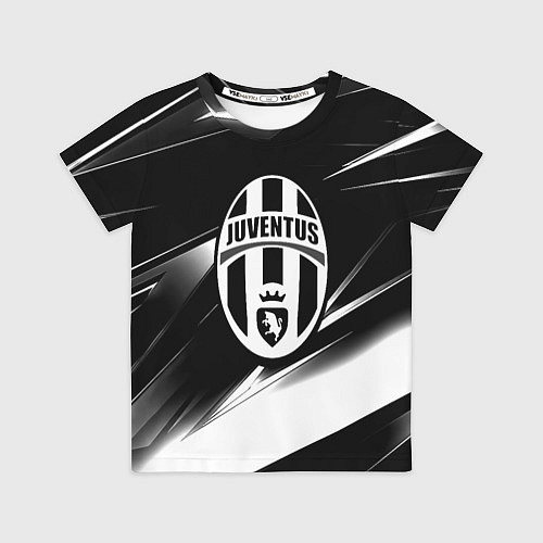 Детская футболка Juventus geometry stripes black / 3D-принт – фото 1