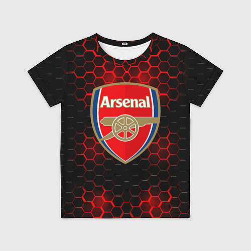 Детская футболка Арсенал красные соты / 3D-принт – фото 1
