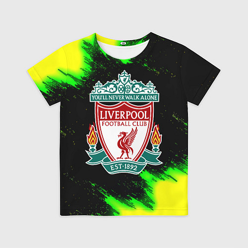 Детская футболка Ливерпуль кислотные краски / 3D-принт – фото 1