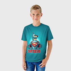 Футболка детская Bender superman - collaboration, цвет: 3D-принт — фото 2