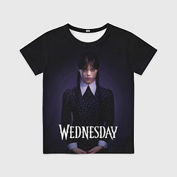 Футболка детская Уэнсдэй в черных слезах Wednesday, цвет: 3D-принт