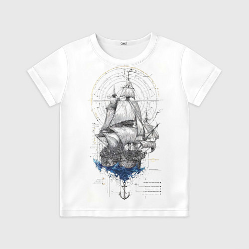 Детская футболка Корабль - иллюстрация / 3D-принт – фото 1
