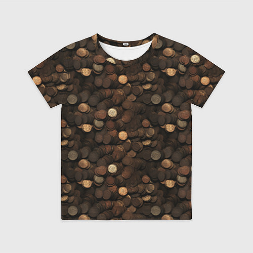 Детская футболка Монеты - паттерн / 3D-принт – фото 1