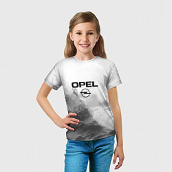 Футболка детская Opel на сером абстрактном фоне, цвет: 3D-принт — фото 2