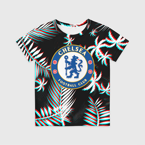 Детская футболка Chelsea тропики глитч текстура / 3D-принт – фото 1