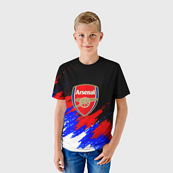 Футболка детская Арсенал краски триколор, цвет: 3D-принт — фото 2