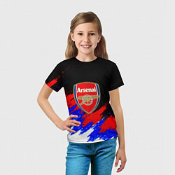 Футболка детская Арсенал краски триколор, цвет: 3D-принт — фото 2