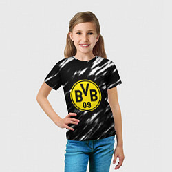 Футболка детская Borussia штрихи красок текстура, цвет: 3D-принт — фото 2