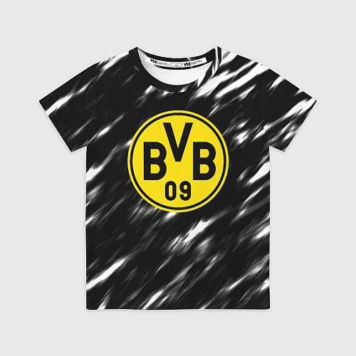 Детская футболка Borussia штрихи красок текстура / 3D-принт – фото 1
