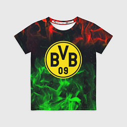 Детская футболка Borussia красно зеленый огонь