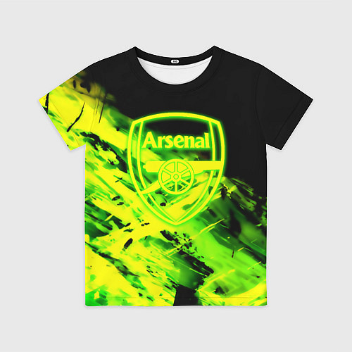 Детская футболка Арсенал кислотные краски / 3D-принт – фото 1