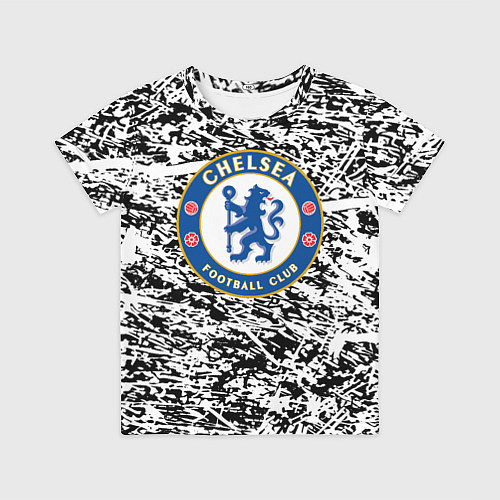 Детская футболка Челси штрихи красок / 3D-принт – фото 1
