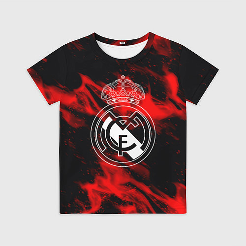 Детская футболка Real Madrid красный огонь / 3D-принт – фото 1
