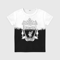 Футболка детская Liverpool краски черно белые, цвет: 3D-принт