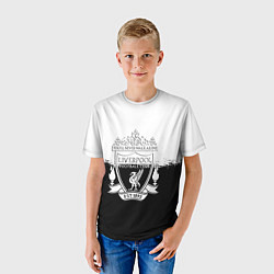 Футболка детская Liverpool краски черно белые, цвет: 3D-принт — фото 2