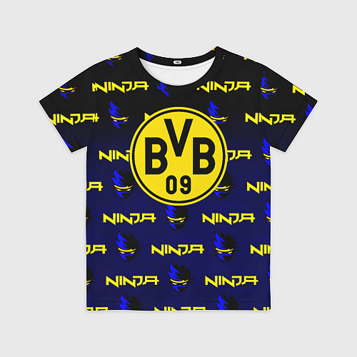 Детская футболка Borussia ninja x fortnite / 3D-принт – фото 1