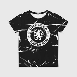 Футболка детская Челси штрихи красок белые, цвет: 3D-принт