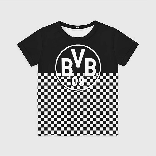 Детская футболка Borussia шахматная клетка / 3D-принт – фото 1