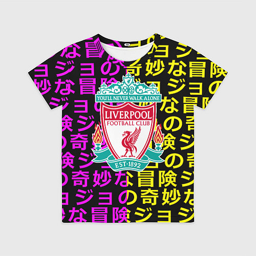 Детская футболка Ливерпуль японские символы паттерн / 3D-принт – фото 1