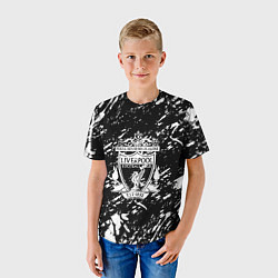 Футболка детская Ливерпуль белые штриха красок, цвет: 3D-принт — фото 2