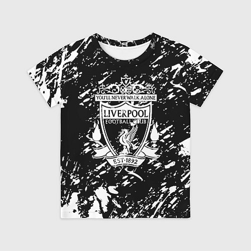 Детская футболка Ливерпуль белые штриха красок / 3D-принт – фото 1