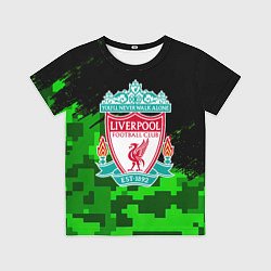 Футболка детская Ливерпуль камуфляж краски, цвет: 3D-принт