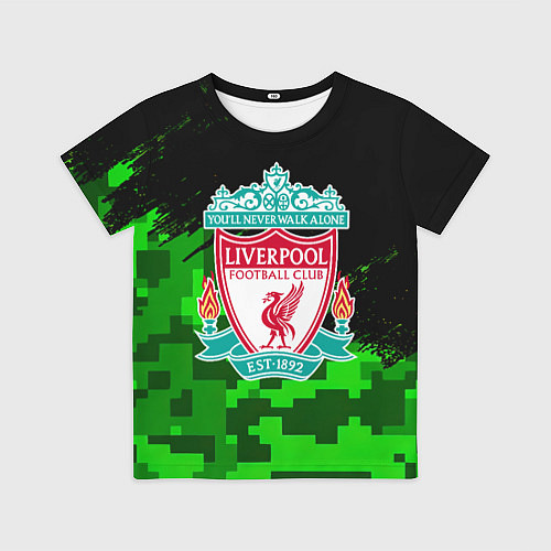 Детская футболка Ливерпуль камуфляж краски / 3D-принт – фото 1