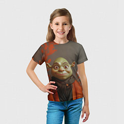 Футболка детская Шрек и оранжевые листья, цвет: 3D-принт — фото 2