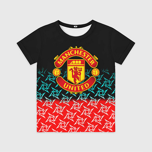 Детская футболка Манчестер Юнайтед ниндзя паттерн / 3D-принт – фото 1