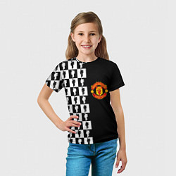 Футболка детская Манчестер Юнайтед текстура люди, цвет: 3D-принт — фото 2